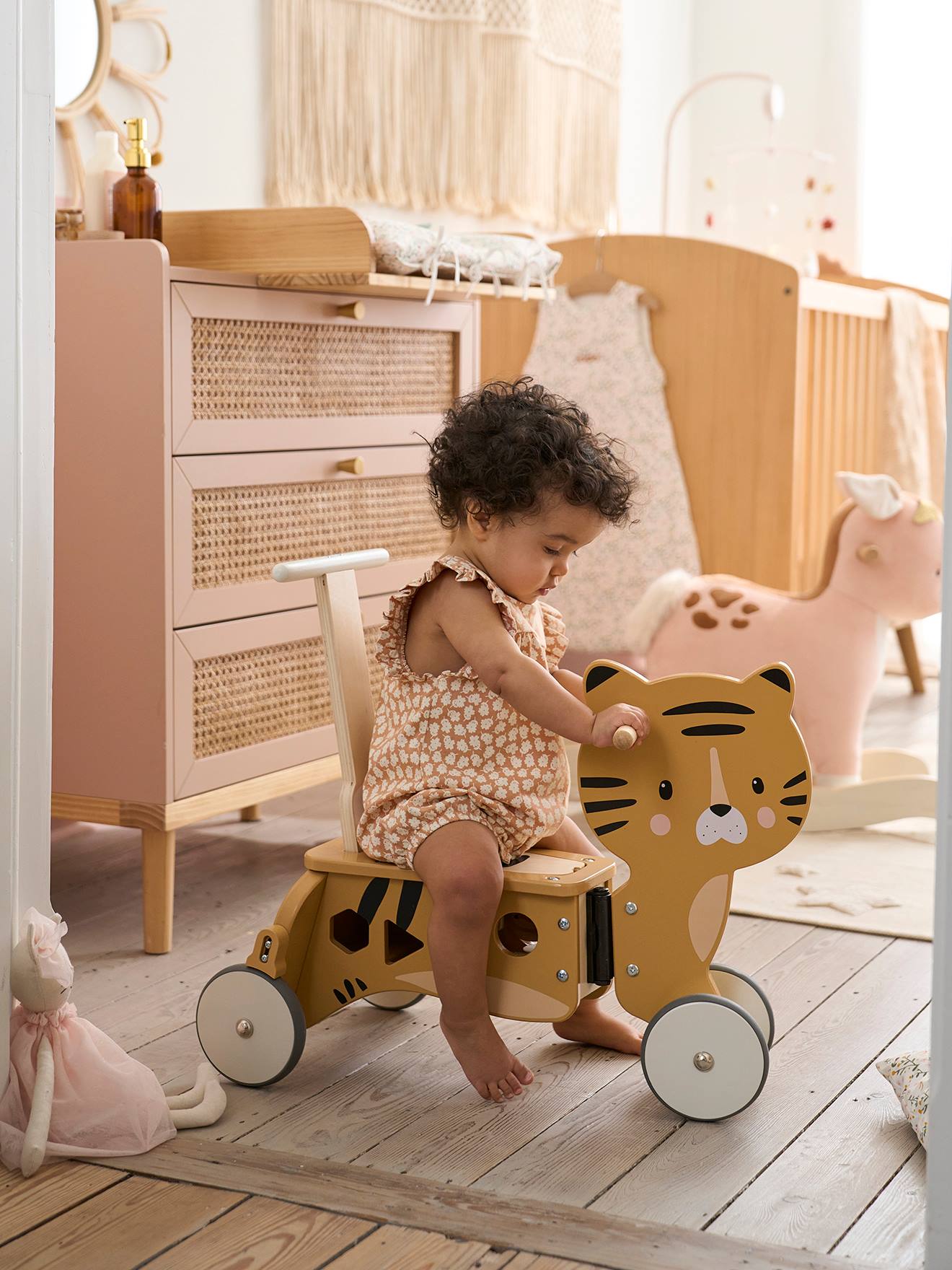 Porteur chariot de marche 2 en 1 en bois FSC® bois
