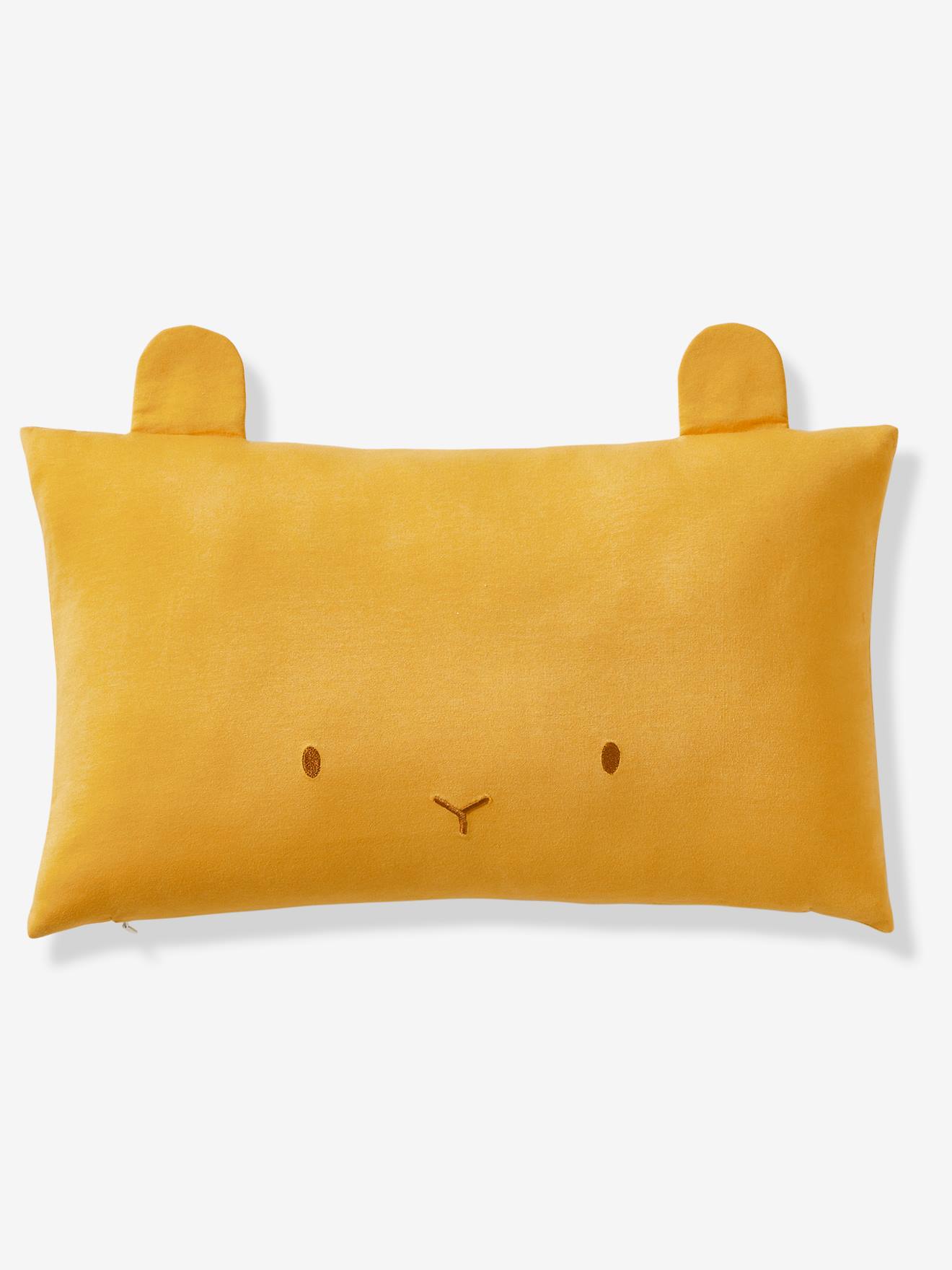 Coussin tête d'animal moutarde