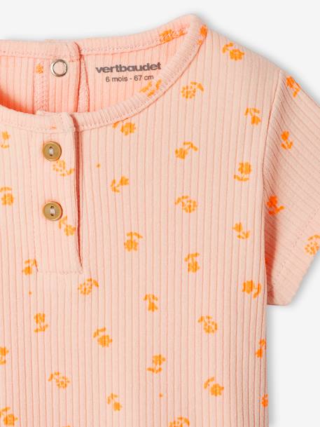 Tee-shirt à côtes bébé rose pâle 2 - vertbaudet enfant 