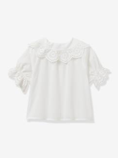 -Blouse fille avec broderie anglaise CYRILLUS