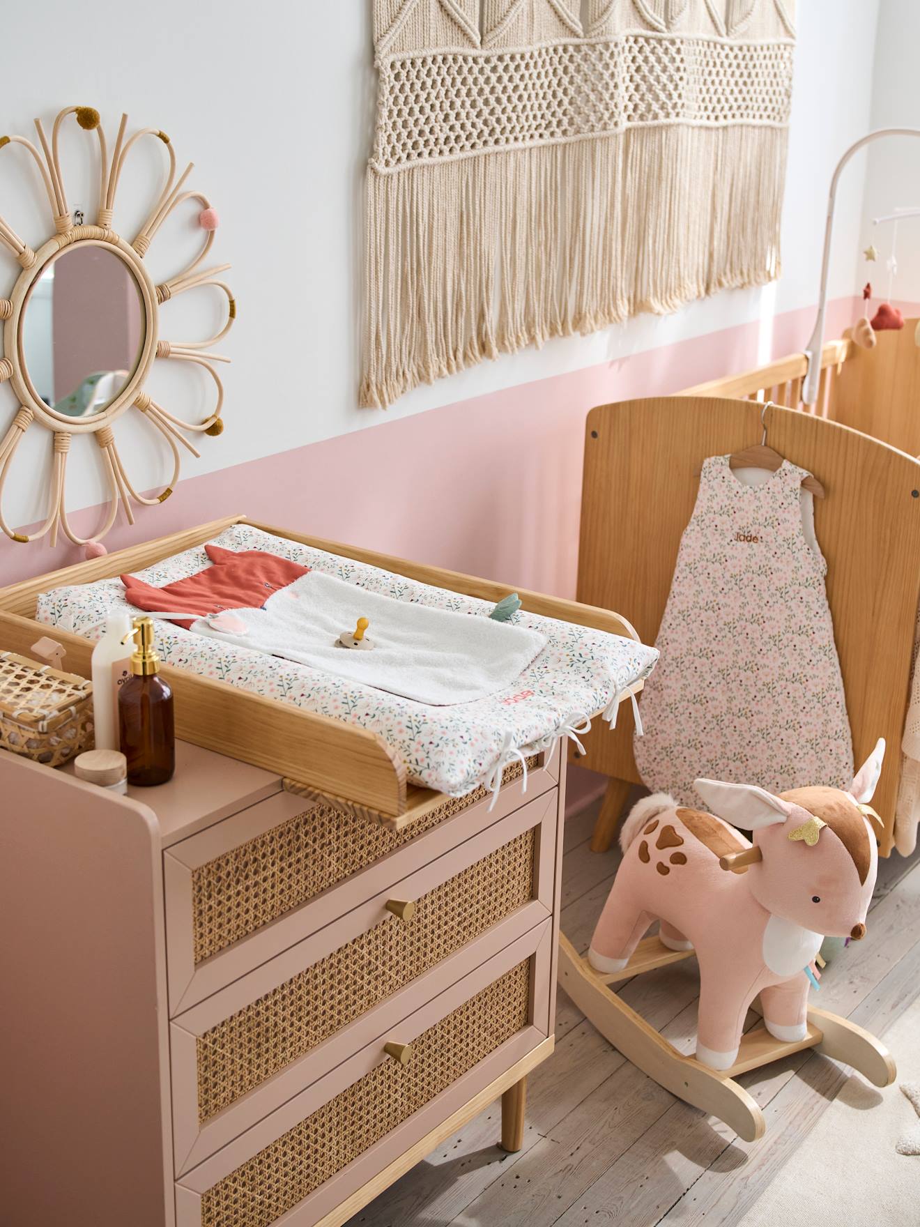 Commode en cannage POÉSIE rose (Vertbaudet) - Image 3