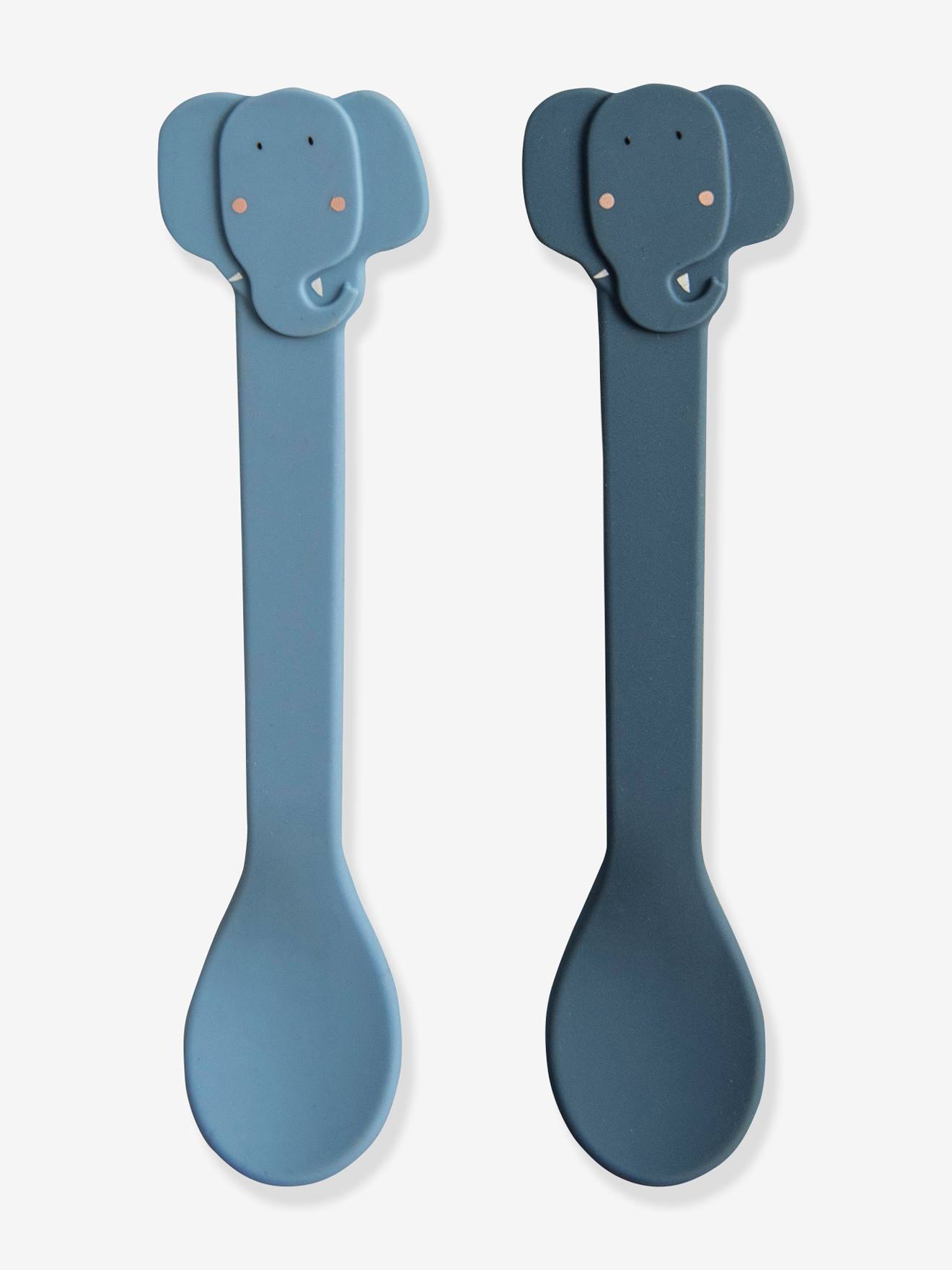 Lot de 2 cuillères 1er âge Animal en silicone mrs elephant