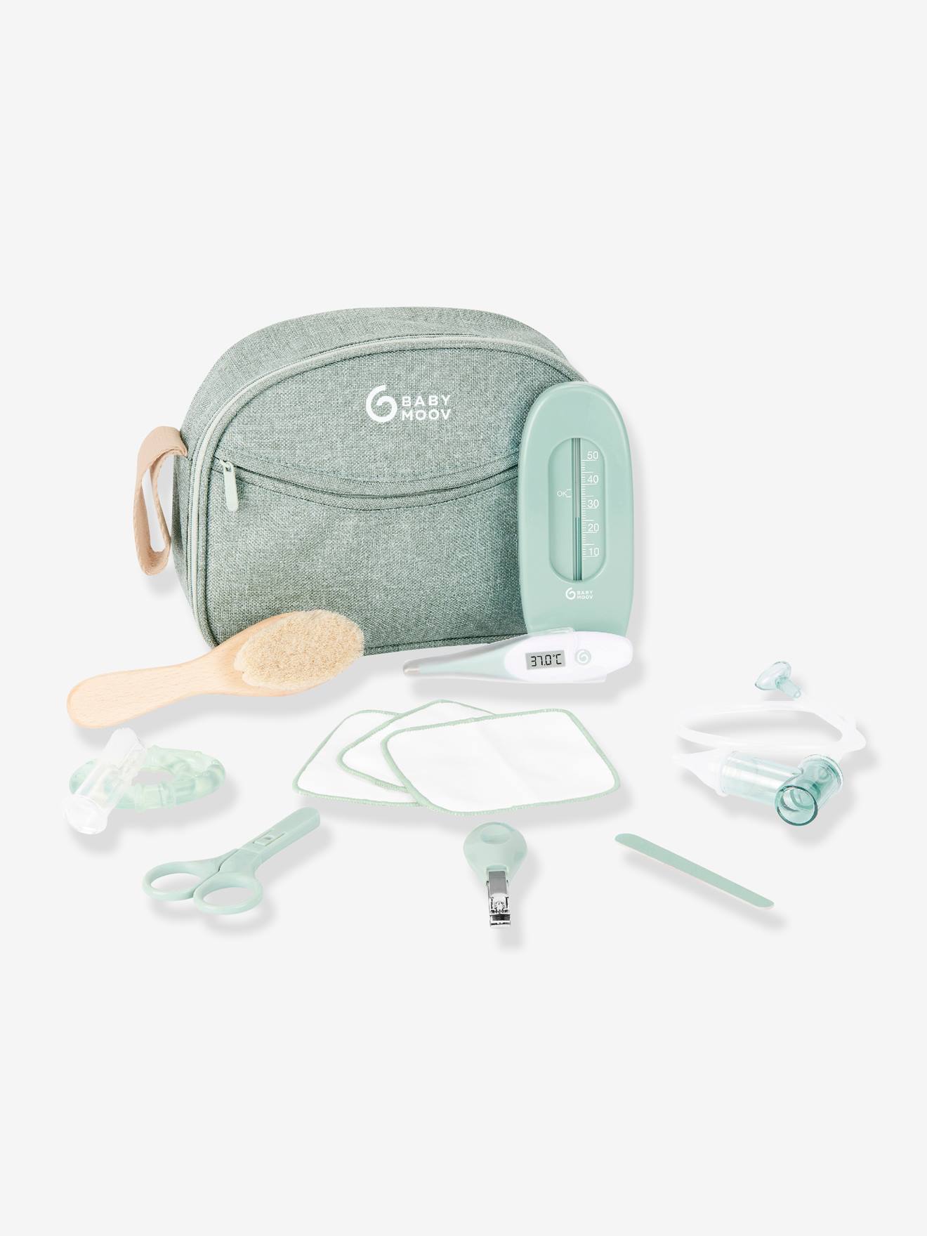 Trousse de soin 10 accessoires vert matcha (Babymoov) - Image 1