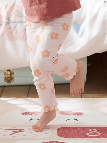 Fille-Pantalon-Legging imprimé en maille côtelée fille