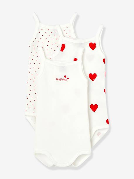 Petit Bateau - 3 bodies bretelles blanc