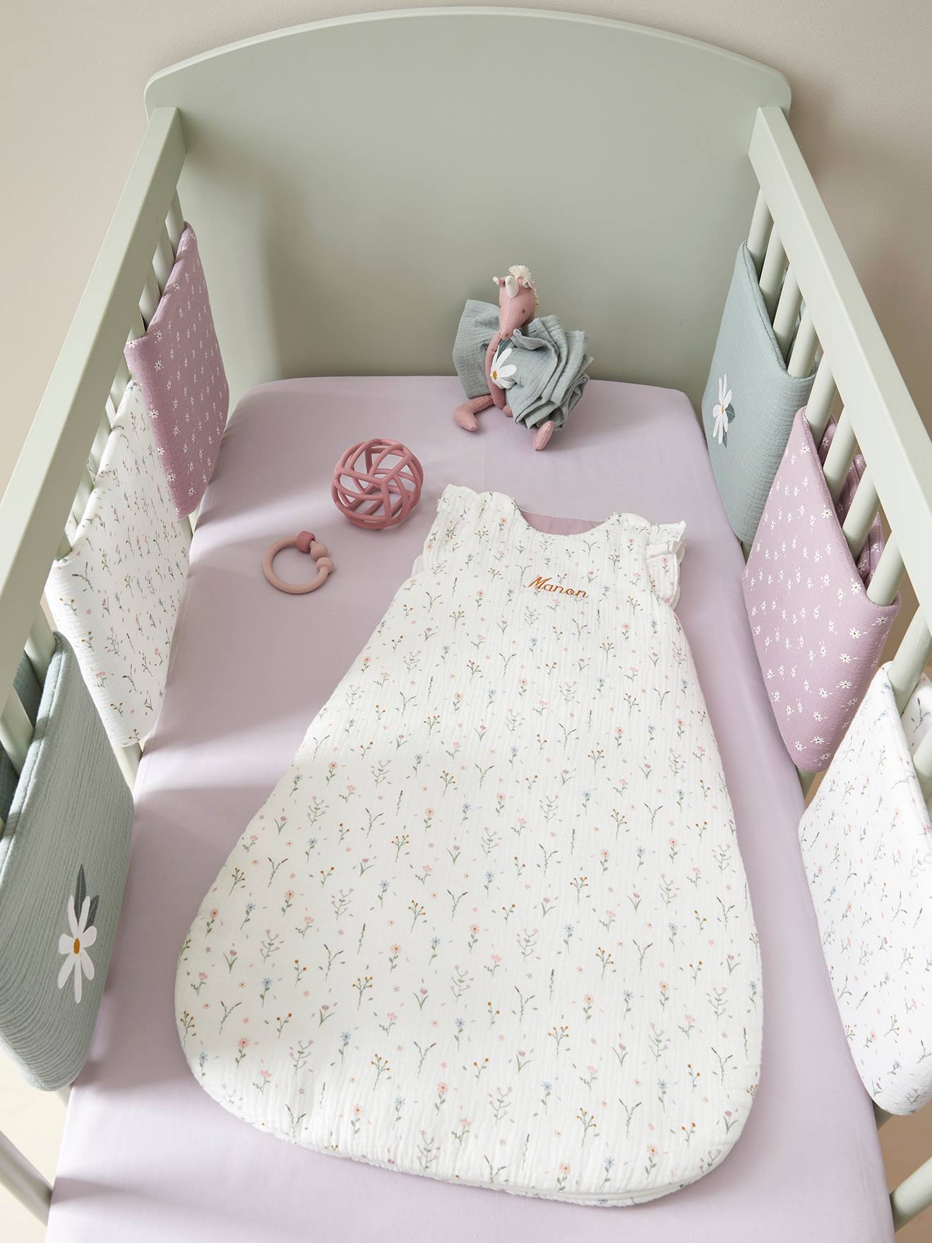 Pare-chocs de lit anti-collision pour bébé, pur coton, doux, confortable,  lavable, literie pour nouveau