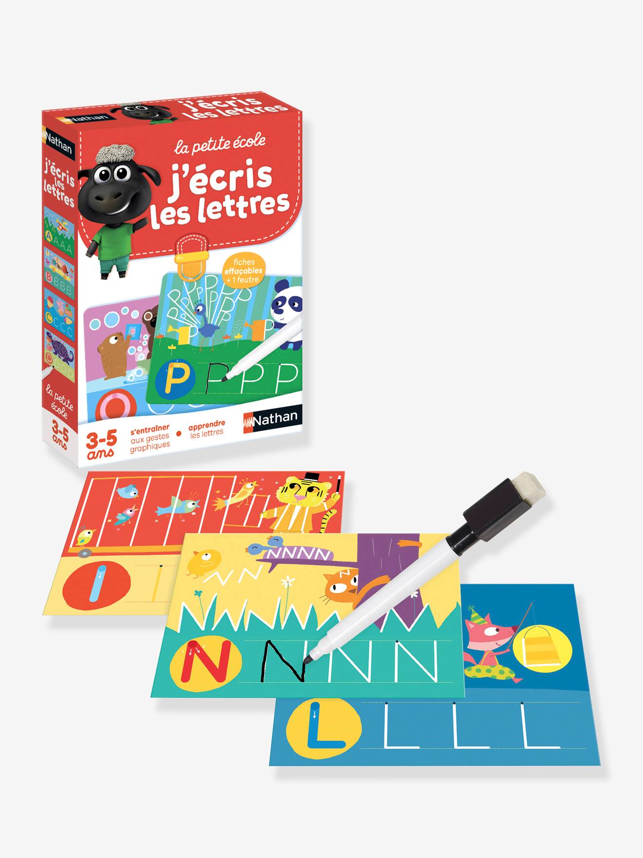 J'écris les lettres NATHAN bleu
