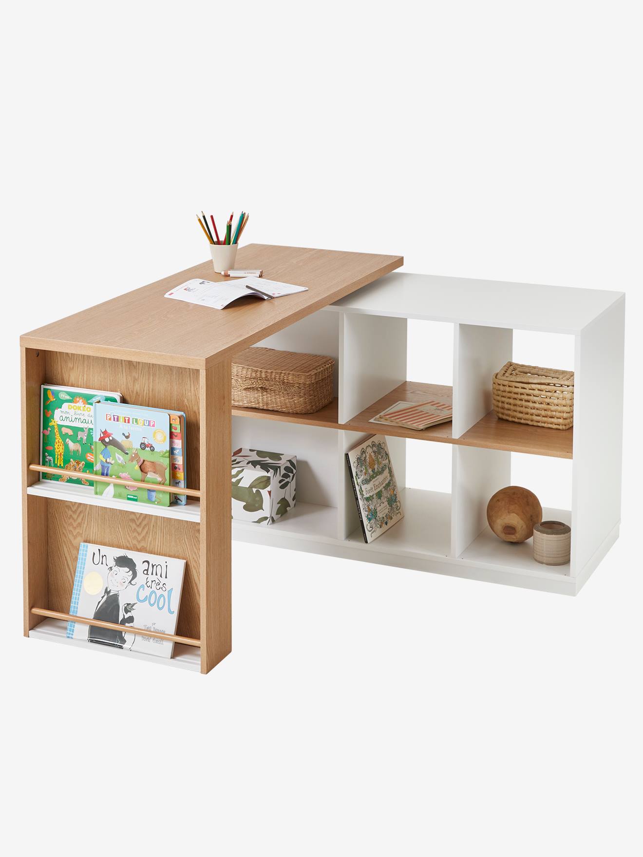 Bureau coulissable TOUPIE blanc