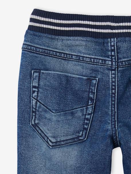 Jean garçon droit facile à enfiler denim effet molleton blue stone+BRUT FONCE+denim black+denim bleached+denim gris+double stone 5 - vertbaudet enfant 