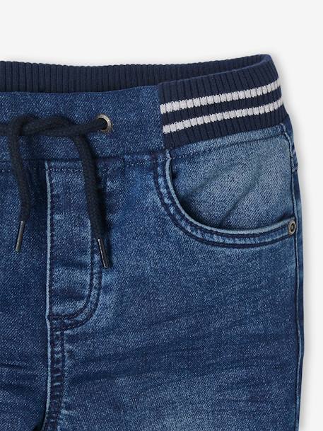Jean garçon droit facile à enfiler denim effet molleton blue stone+BRUT FONCE+denim black+denim bleached+denim gris+double stone 4 - vertbaudet enfant 