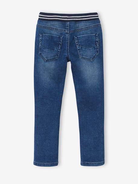 Jean garçon droit facile à enfiler denim effet molleton blue stone+BRUT FONCE+denim black+denim bleached+denim gris+double stone 3 - vertbaudet enfant 