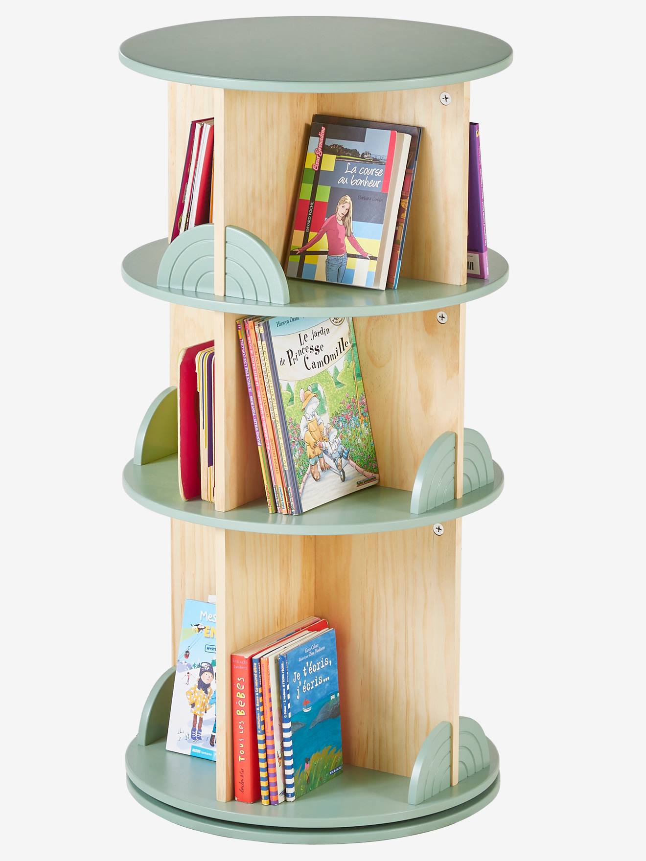 Bibliothèque tournante ARC-EN-CIEL vert sauge (Vertbaudet) - Image 2