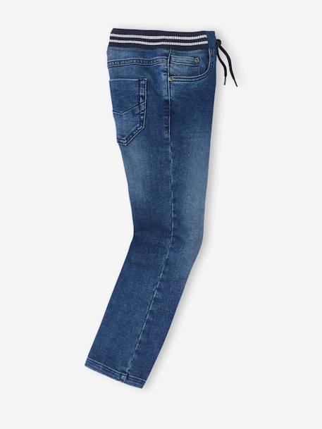 Jean garçon droit facile à enfiler denim effet molleton blue stone+BRUT FONCE+denim black+denim bleached+denim gris+double stone 2 - vertbaudet enfant 