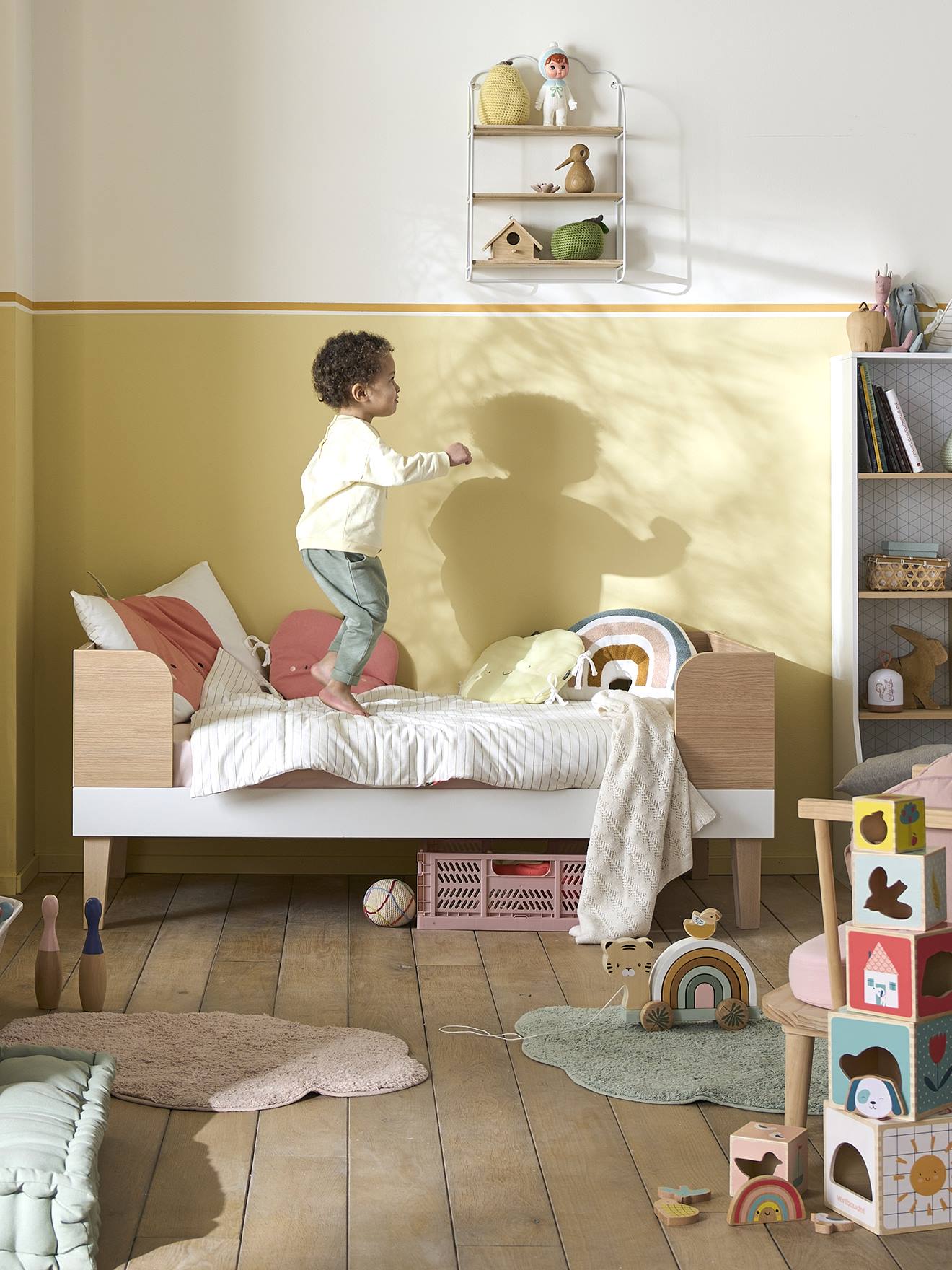 Lit Bébé évolutif 70x140cm MOKA blanc moyen (Vertbaudet) - Image 2