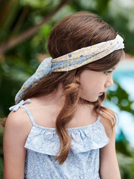 Fille-Accessoires-Bonnet, écharpe, gants-Foulard personnalisable imprimé fleuri fille