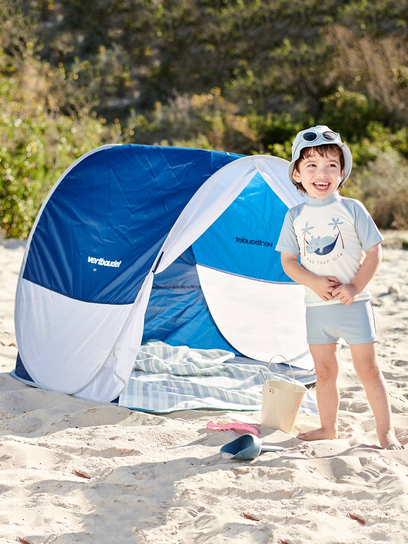 Tente Anti-UV ultra légère VERTBAUDET bleu foncé