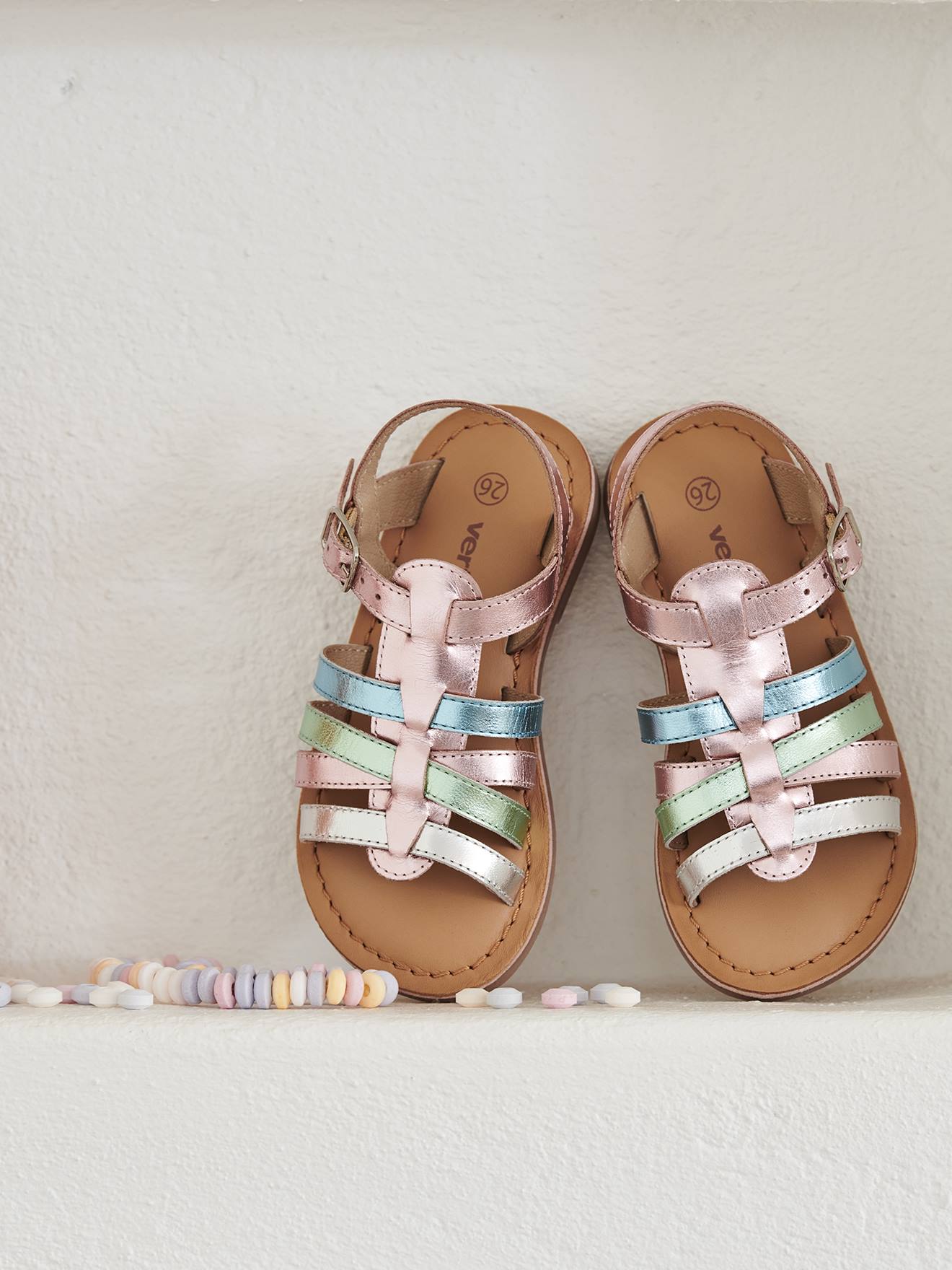 Sandales multi-brides cuir enfant collection maternelle lilas 35 €