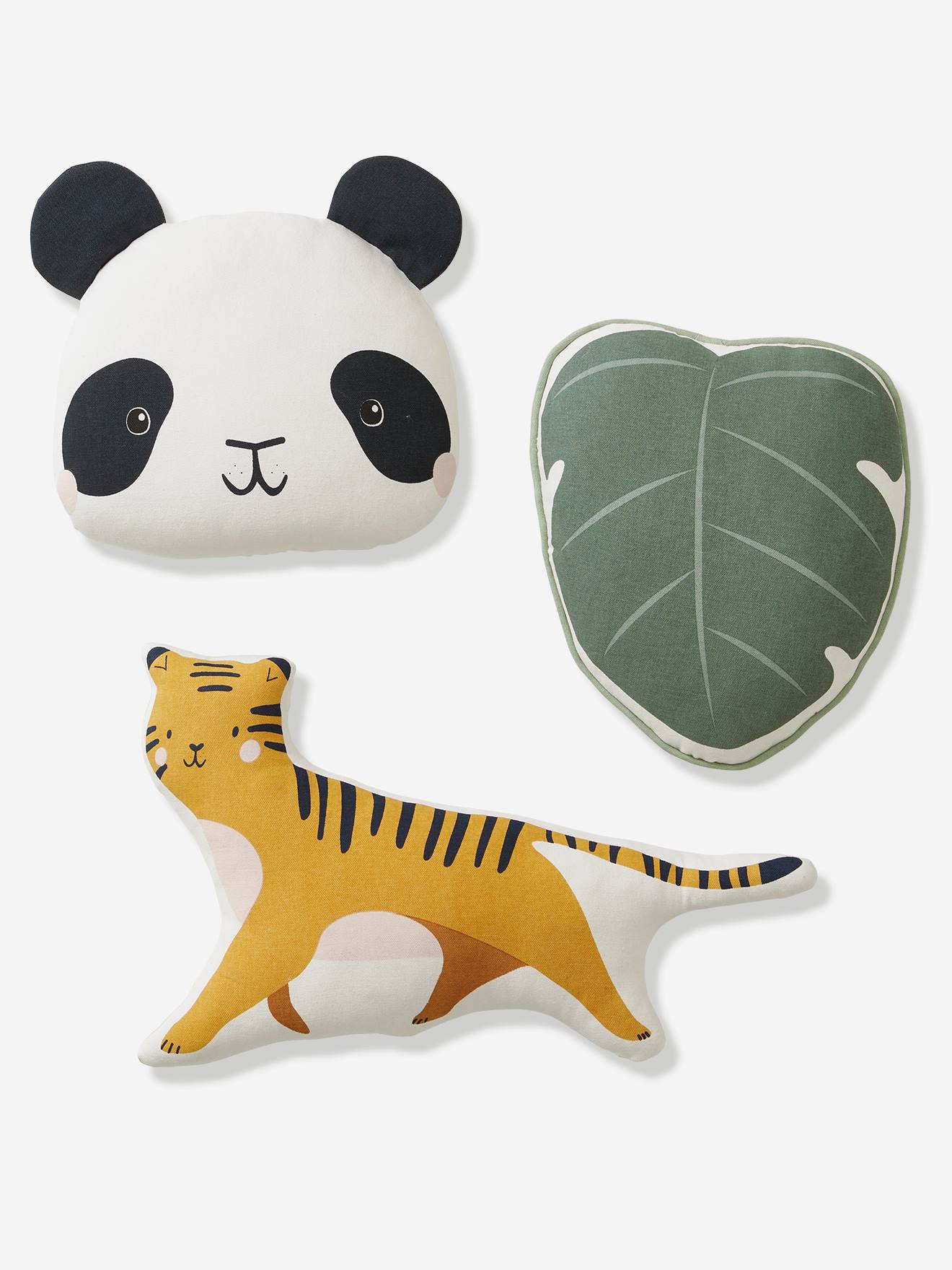Lot de 3 coussins animaux HANOÏ écru (Vertbaudet) - Image 1