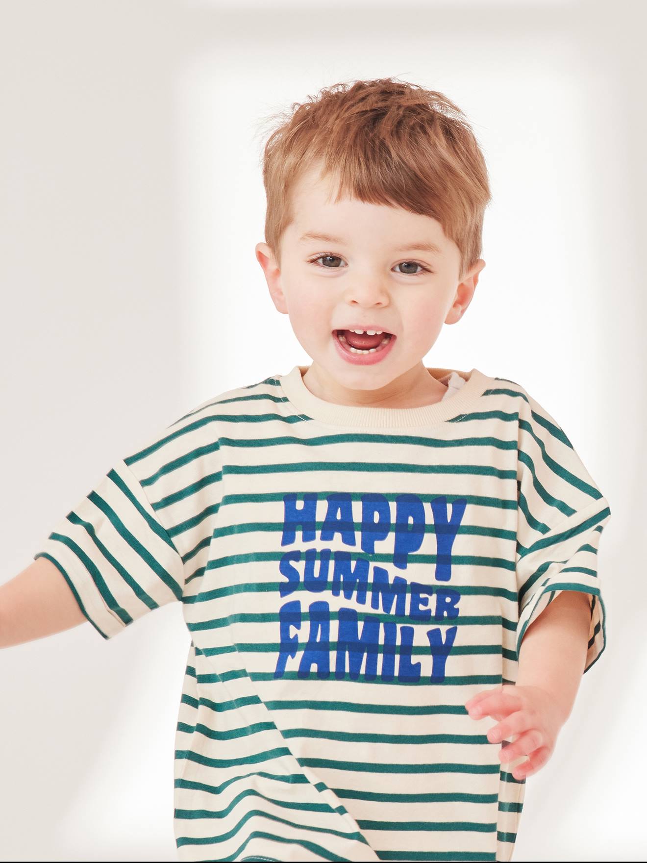 T-shirt bébé capsule famille marin rayé vert
