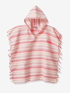 Linge de maison et décoration-Poncho enfant fouta rayé personnalisable