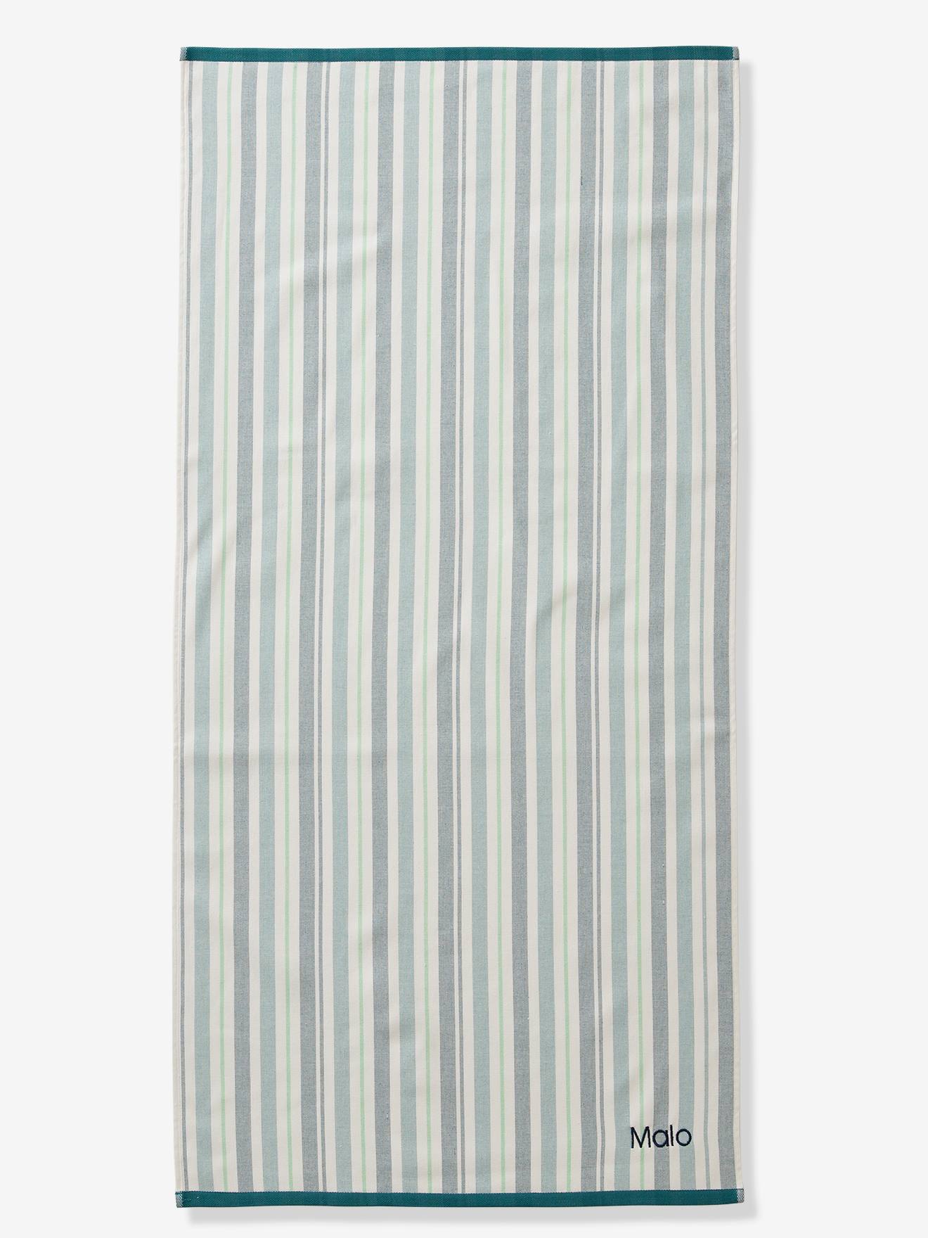 Serviette de plage / de bain fouta personnalisable rayé bleu (Vertbaudet) - Image 1