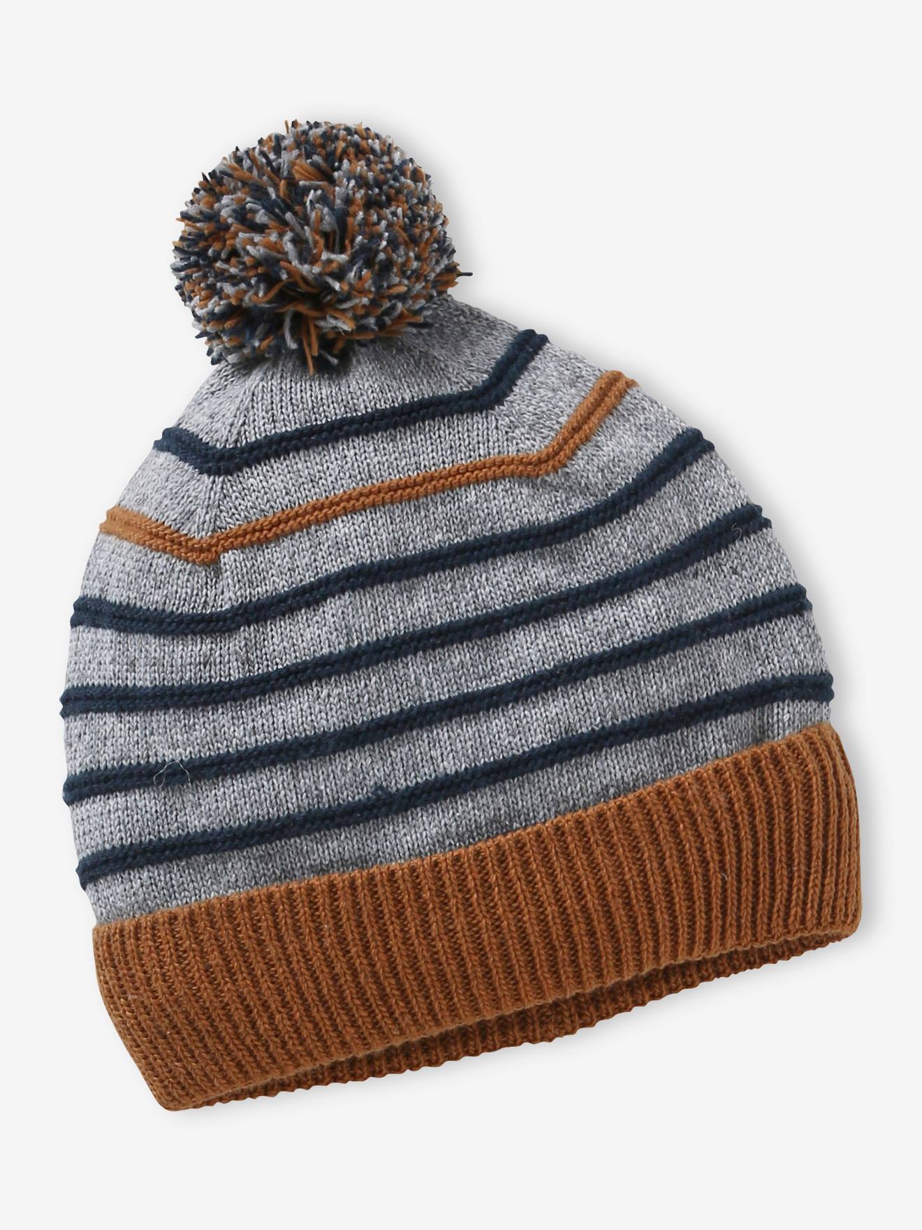 Ensemble marin bébé garçon bonnet + snood + moufles gris chiné (Vertbaudet) - Image 1