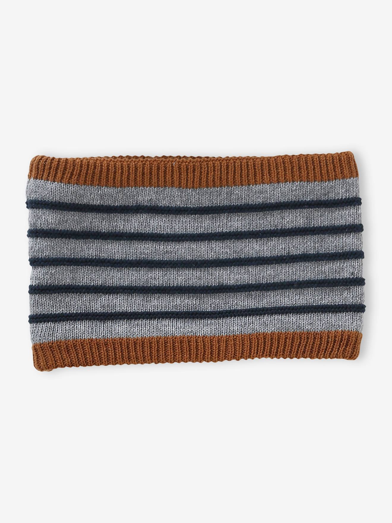 Ensemble marin bébé garçon bonnet + snood + moufles gris chiné (Vertbaudet) - Image 2