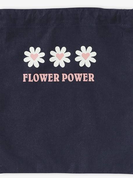 Sac à goûter pochette 'Flower power' fille bleu nuit 2 - vertbaudet enfant 