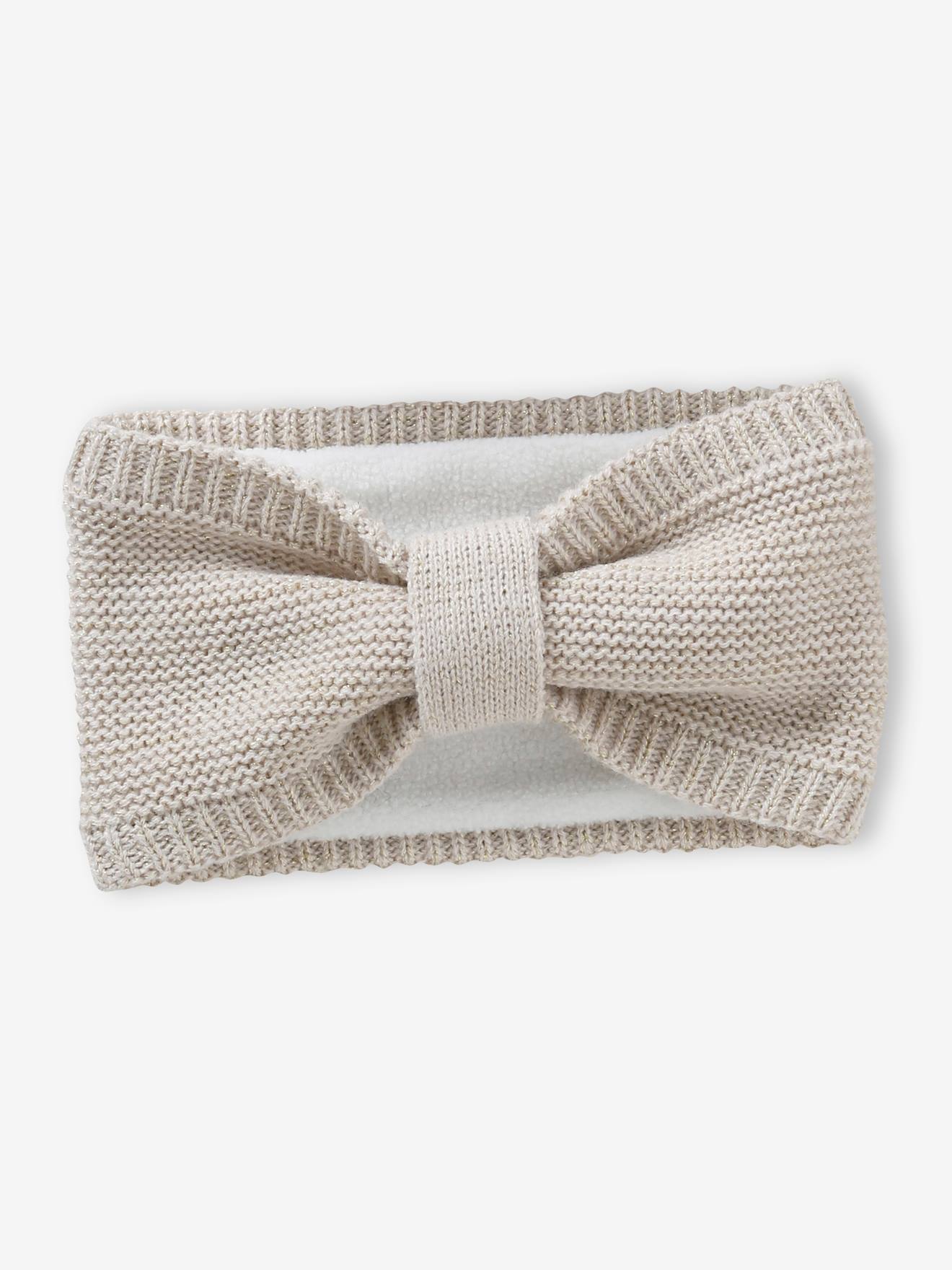 Ensemble bébé fille bonnet + snood + moufles noeuds écru (Vertbaudet) - Image 2