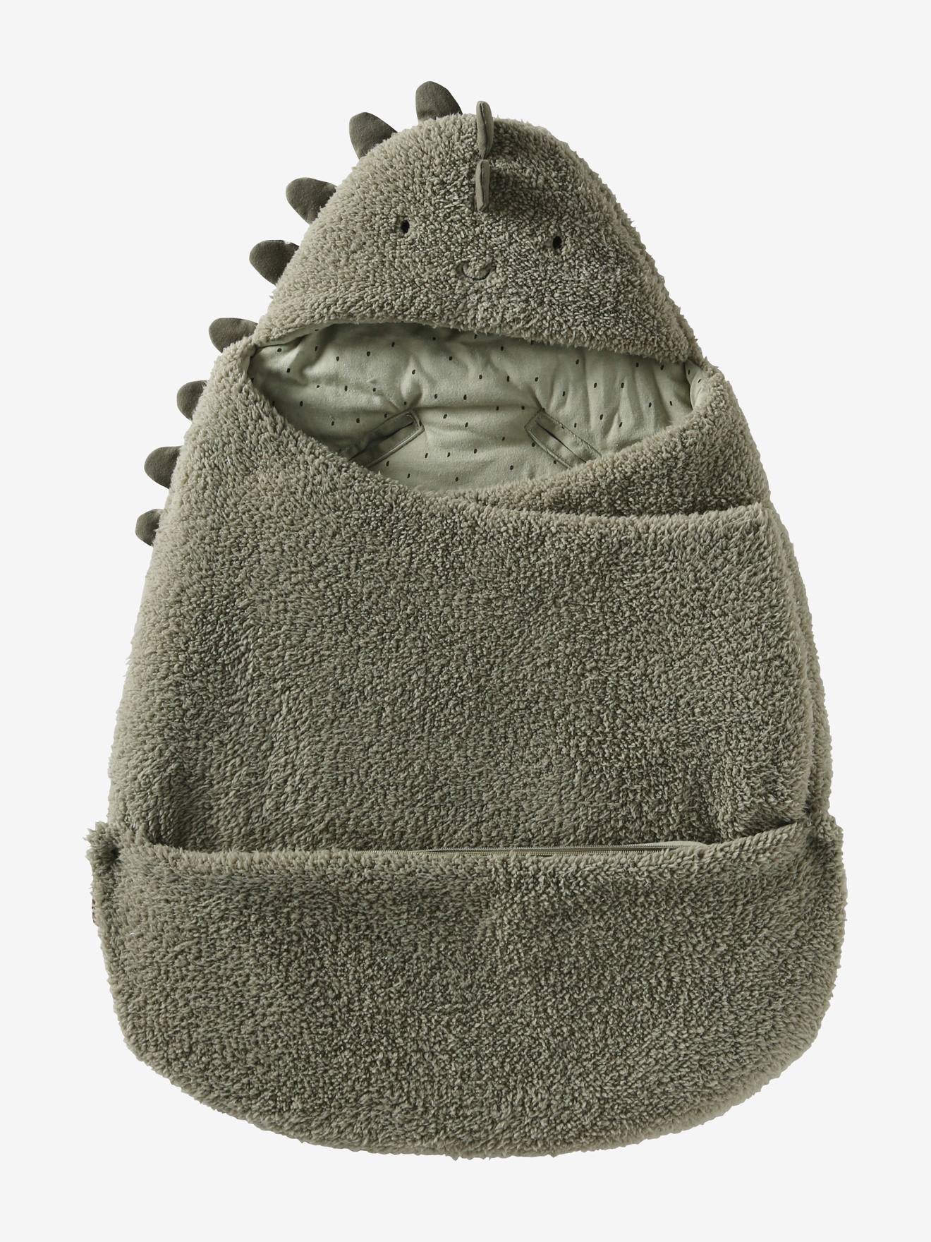 Nid d'ange transformable en tapis à langer peluche kaki