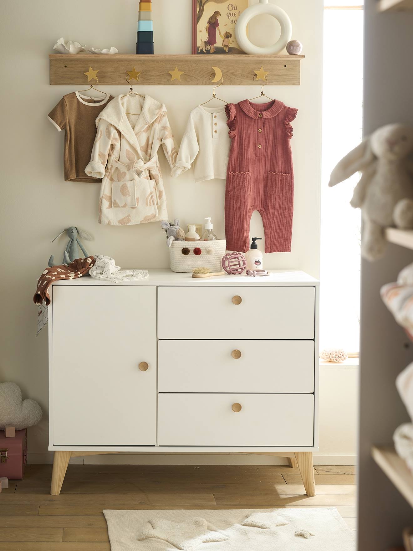 Commode SONGE blanc/bois