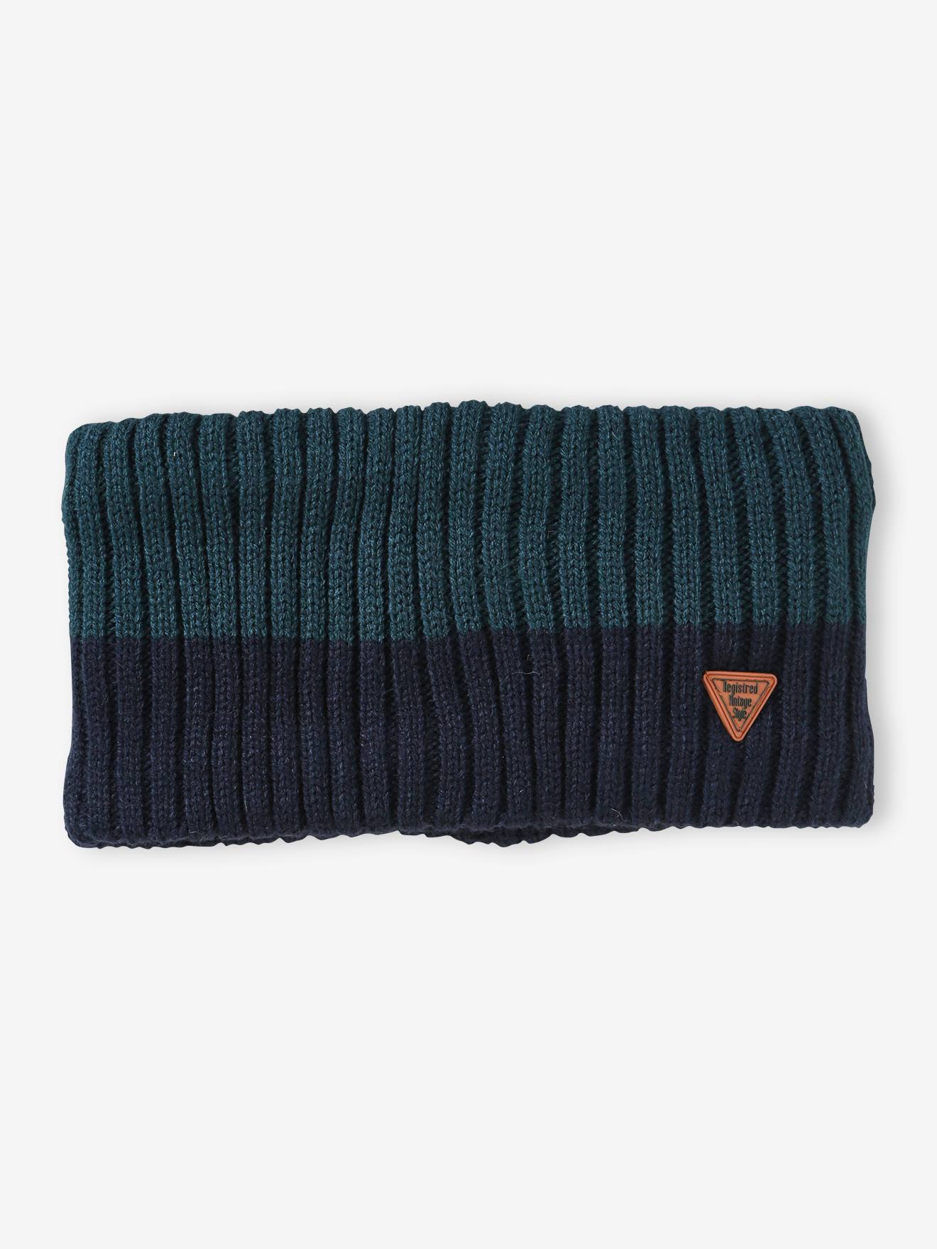 Snood bicolore garçon bleu ardoise