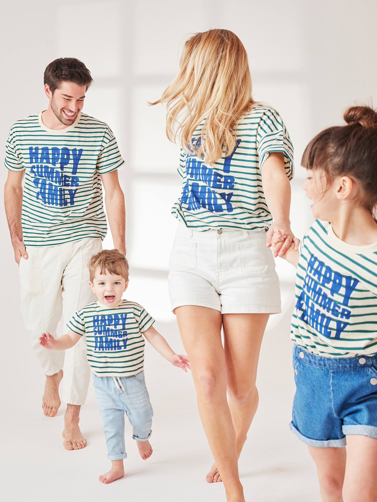 T-shirt bébé capsule famille marin rayé vert Vertbaudet