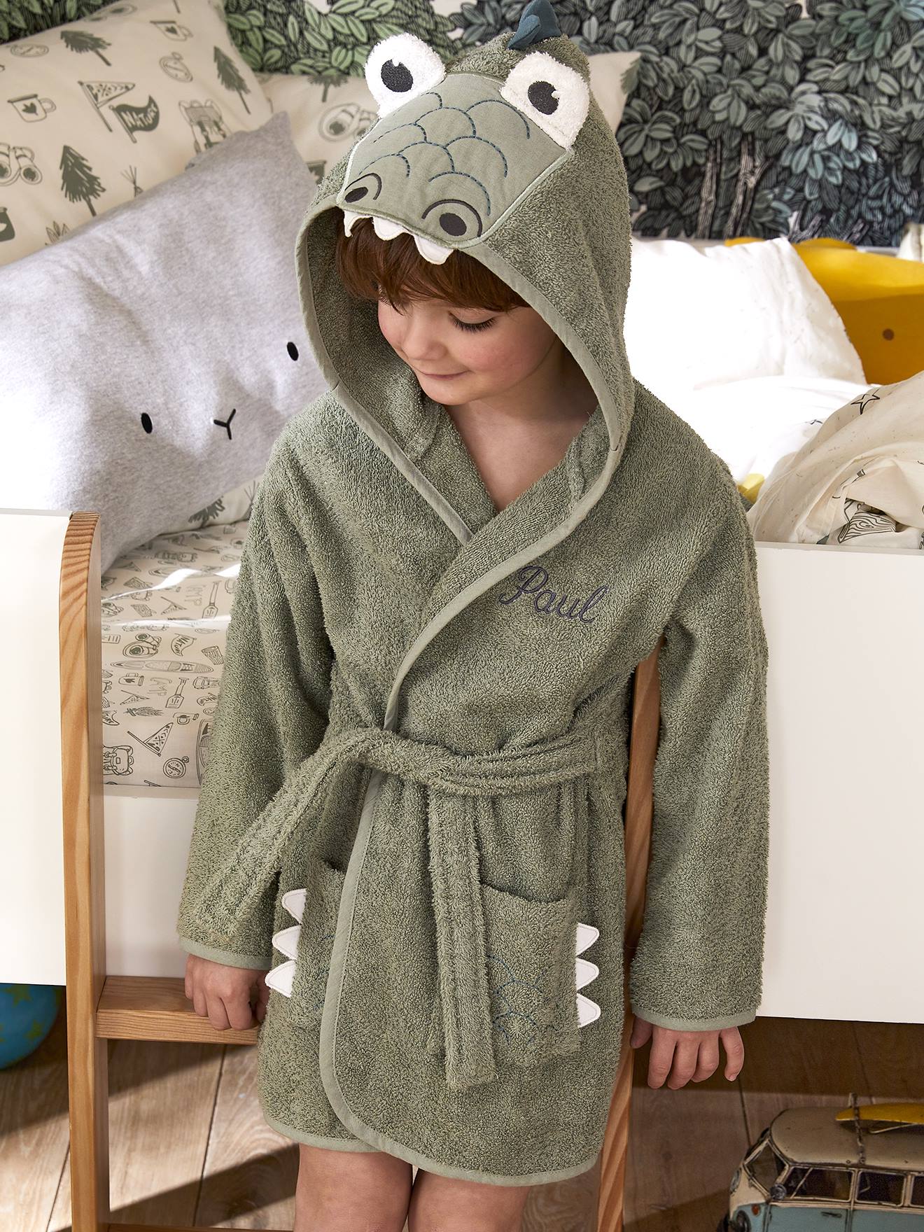 Peignoir de bain enfant Crocodile vert