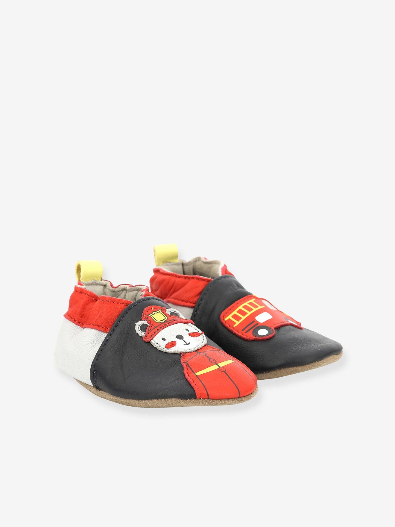 Chaussons cuir souple bb Fireman 686641-10 marine 22$