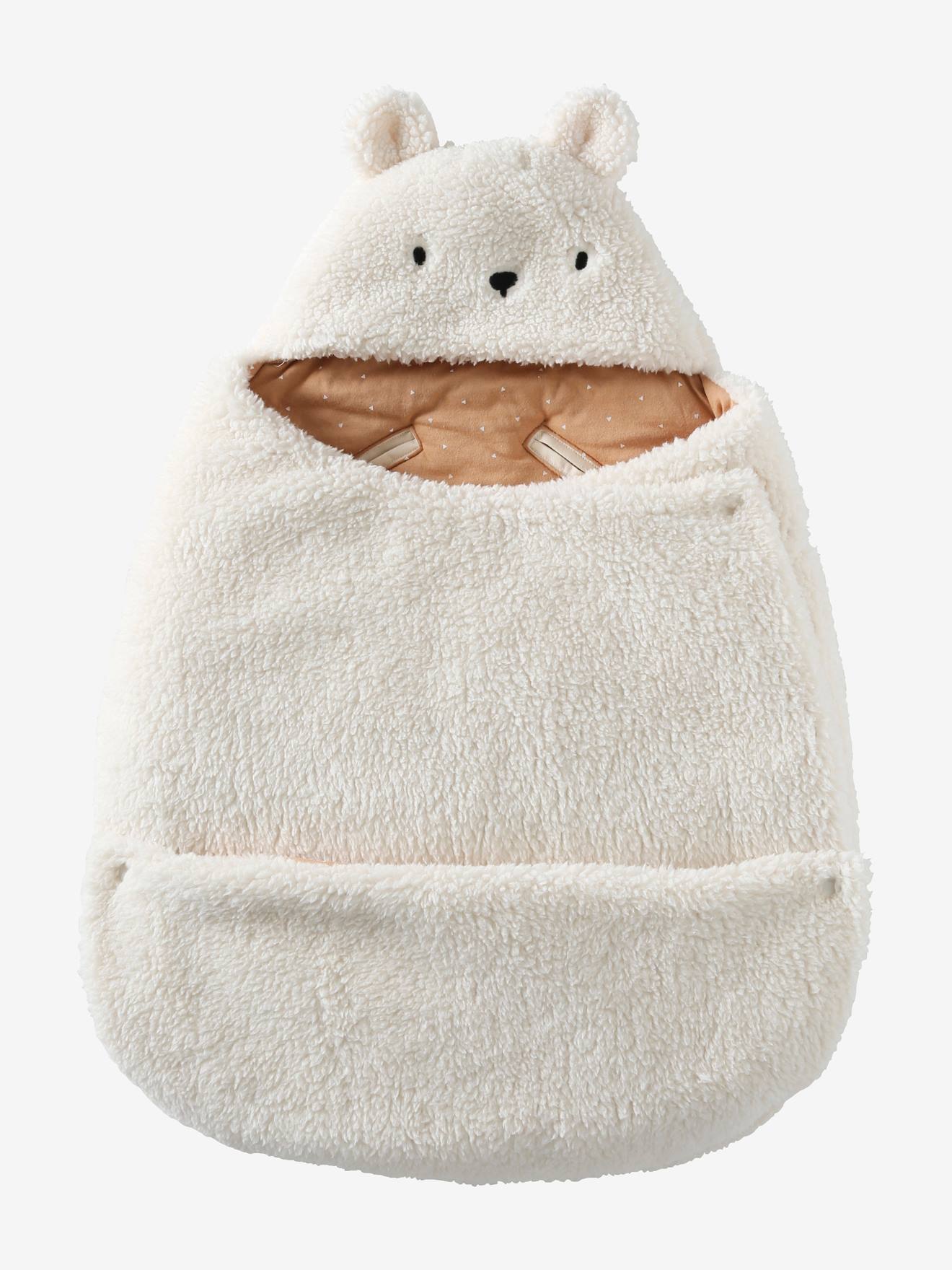 Nid d'ange transformable en tapis à langer Ourson écru