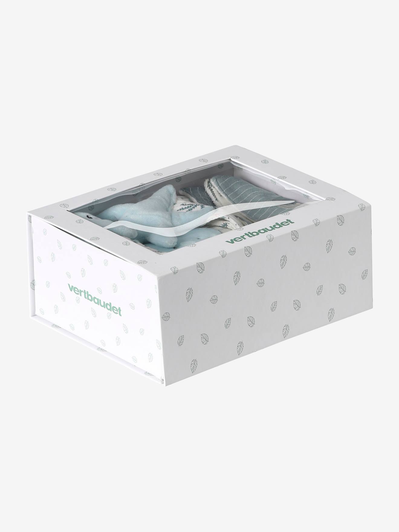 Coffret cadeau naissance SOUS L'OCÉAN bleu grisé (Vertbaudet) - Image 1