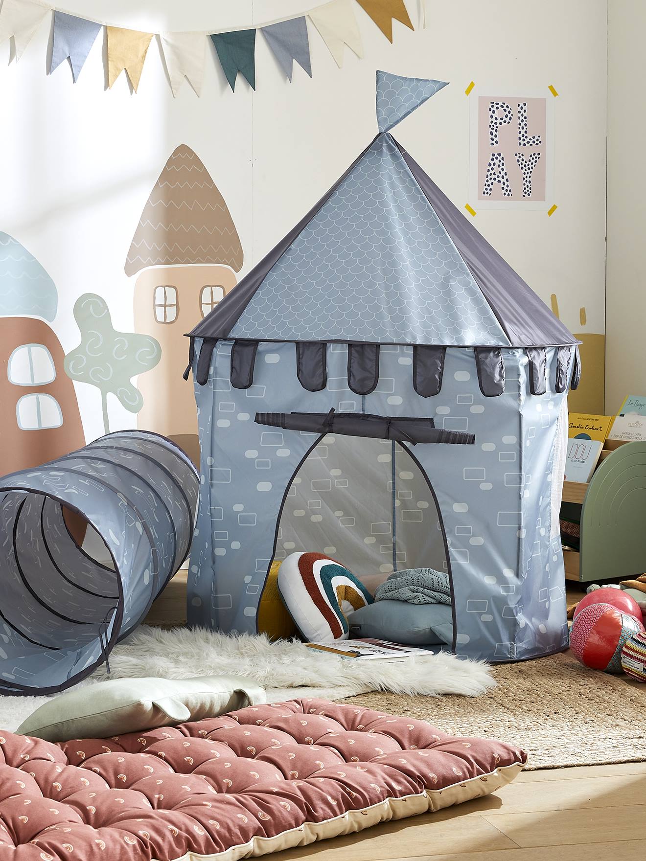 Tente de jeux - Kruzzel - Château de Princesse rose - 3 ans et plus - Tissu - Montage facile - Jeux - Jouets