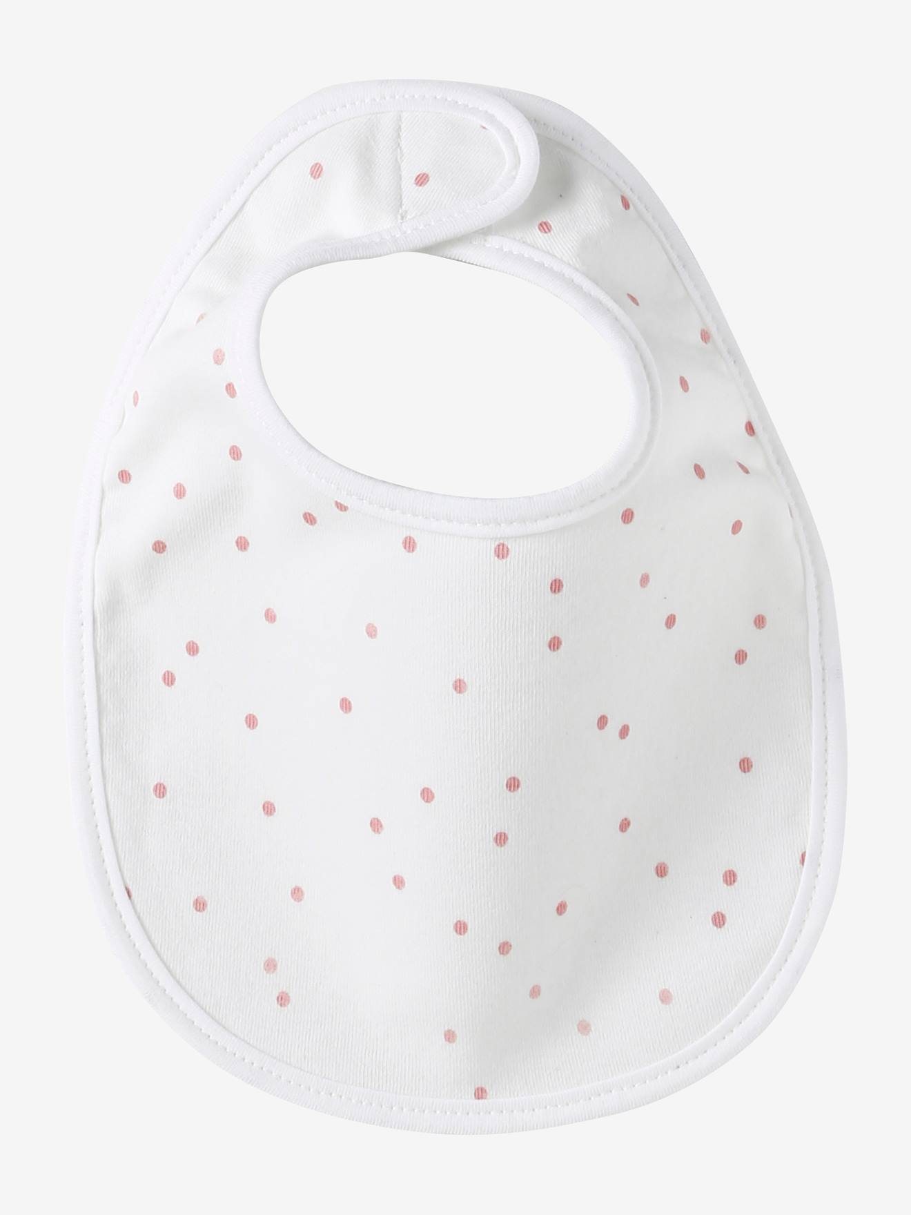 Lot 7 bavoirs naissance en coton bio* rose pâle (Vertbaudet) - Image 2