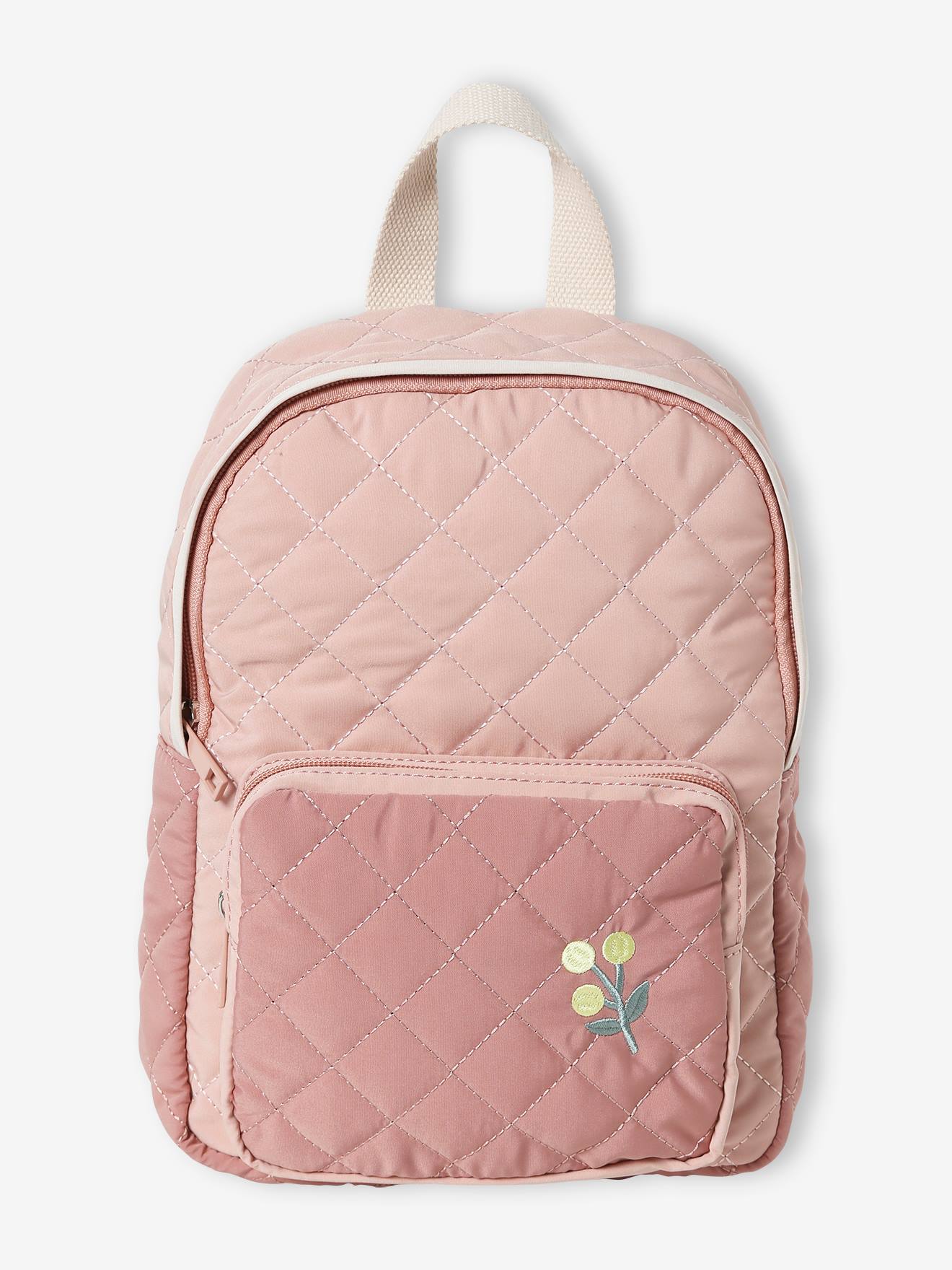 Sac à dos matelassé maternelle fille rose pâle