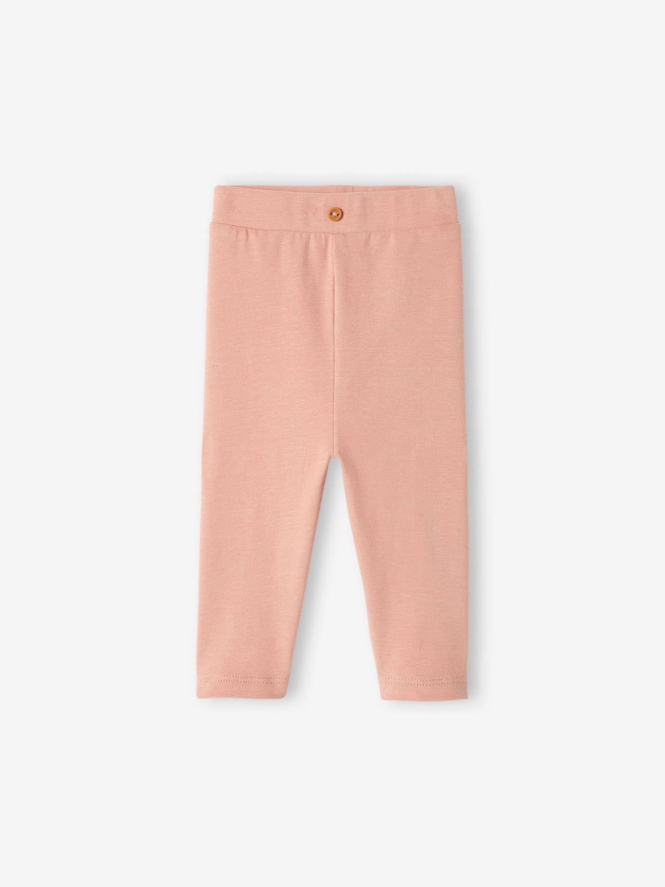 Legging bébé coton biologique rose poudré