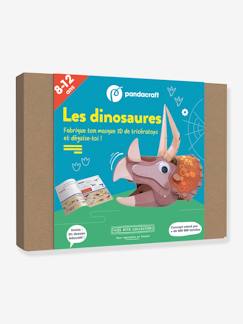 Kit ludo-éducatif 2 en 1- Les Dinosaures - Fabrique ton masque 3D tricératops ! - PANDACRAFT  - vertbaudet enfant