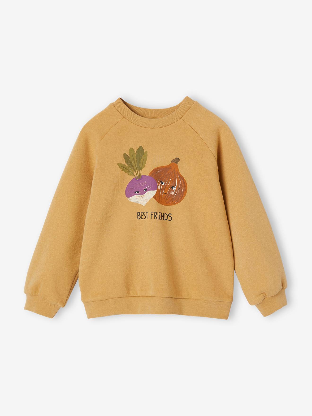 Sweat motif fantaisie fille curry