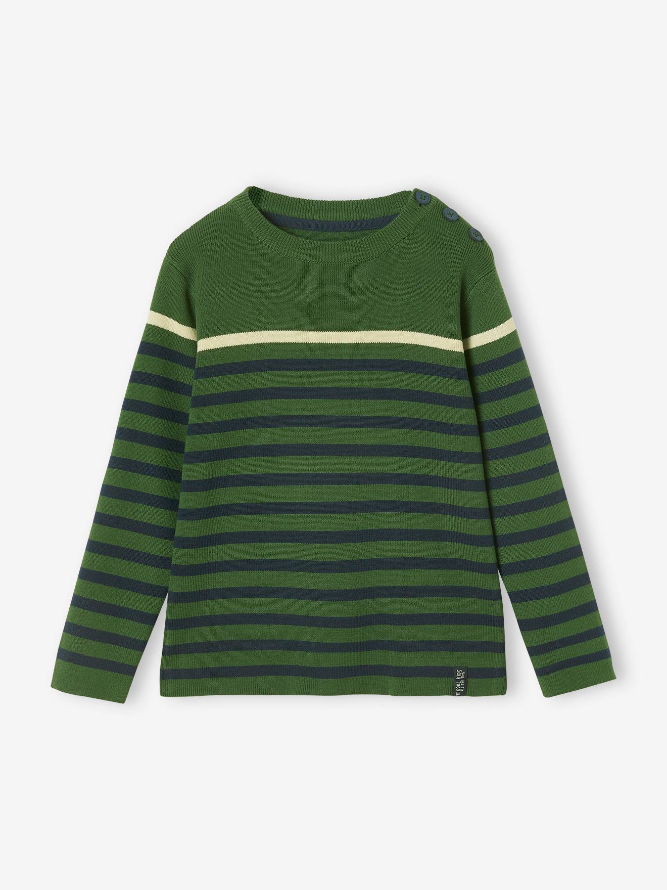 Pull marin garçon vert