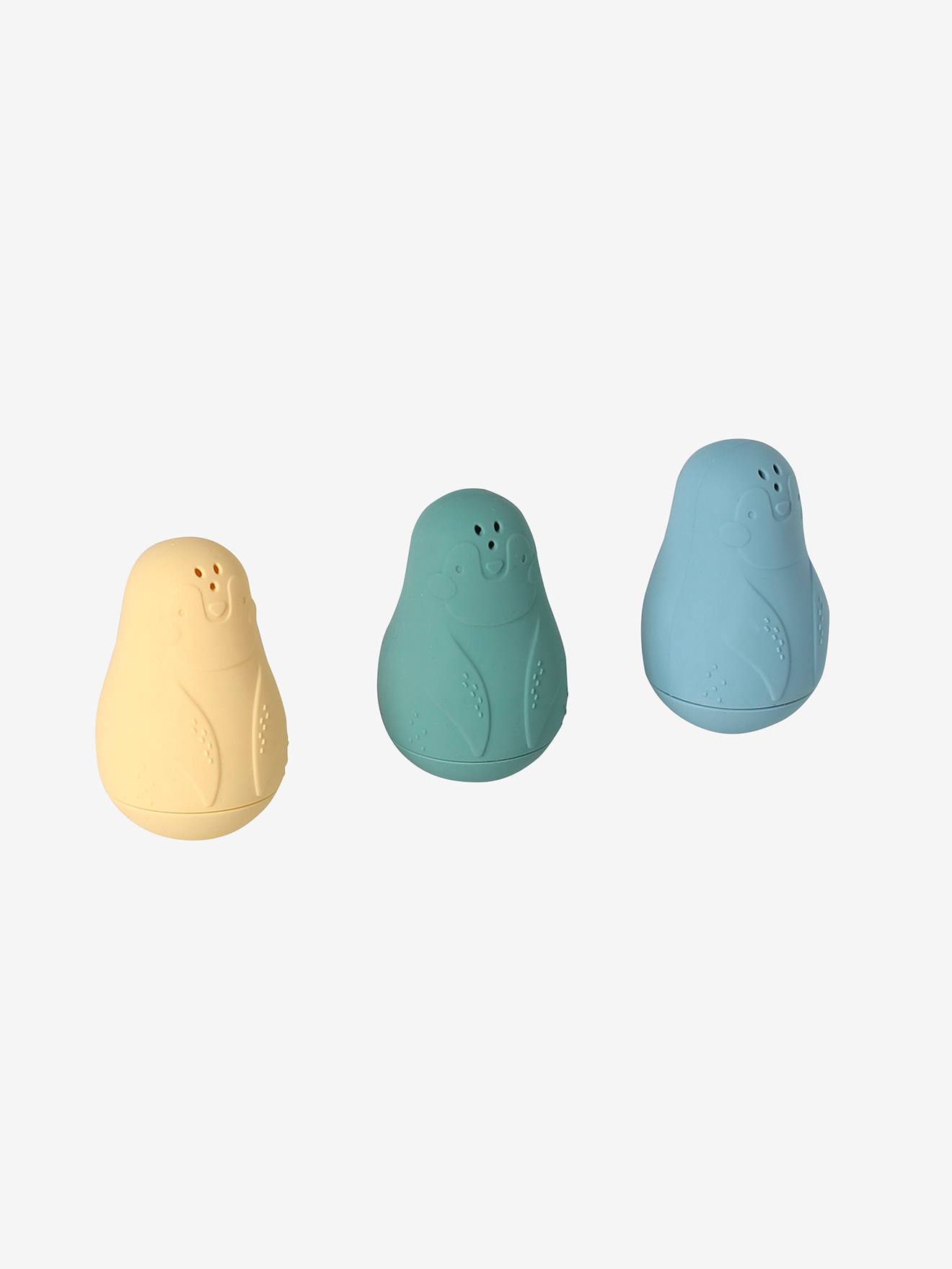 Lot de 3 aspergeurs pingouins en silicone multicolore