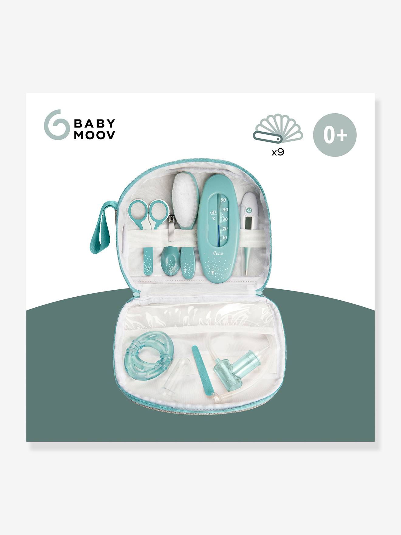 Trousse de Soin Compacte Grise 9 Accessoires Inclus gris/bleu (Babymoov) - Image 1