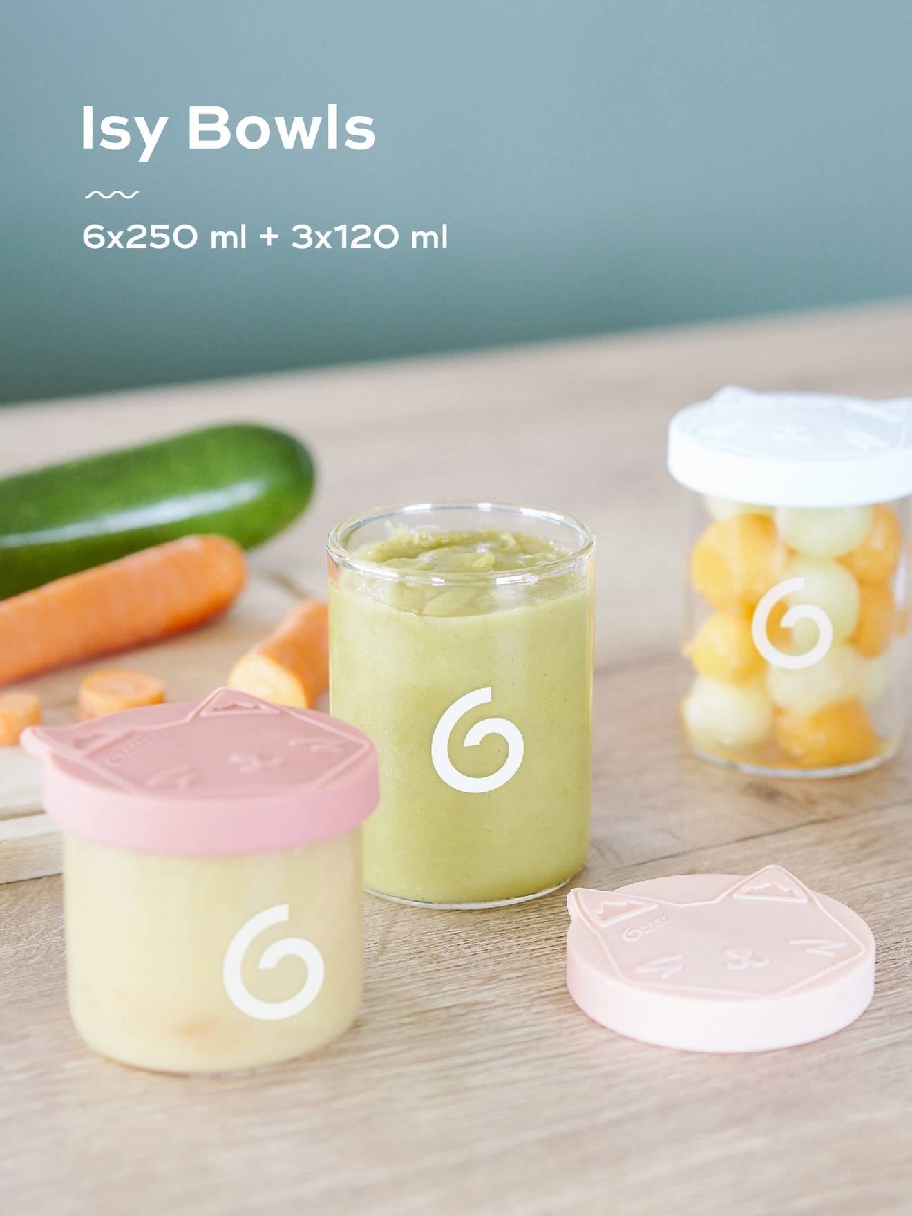 Isy Bowls 6 x 250ml + 3 x 120 ml bleu (Babymoov) - Image 2