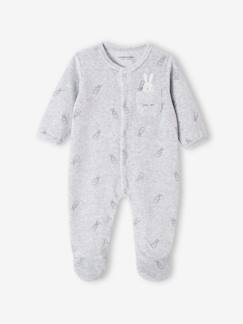 Bébé-Pyjama, surpyjama-Dors-bien en velours bébé lapins ouverture naissance