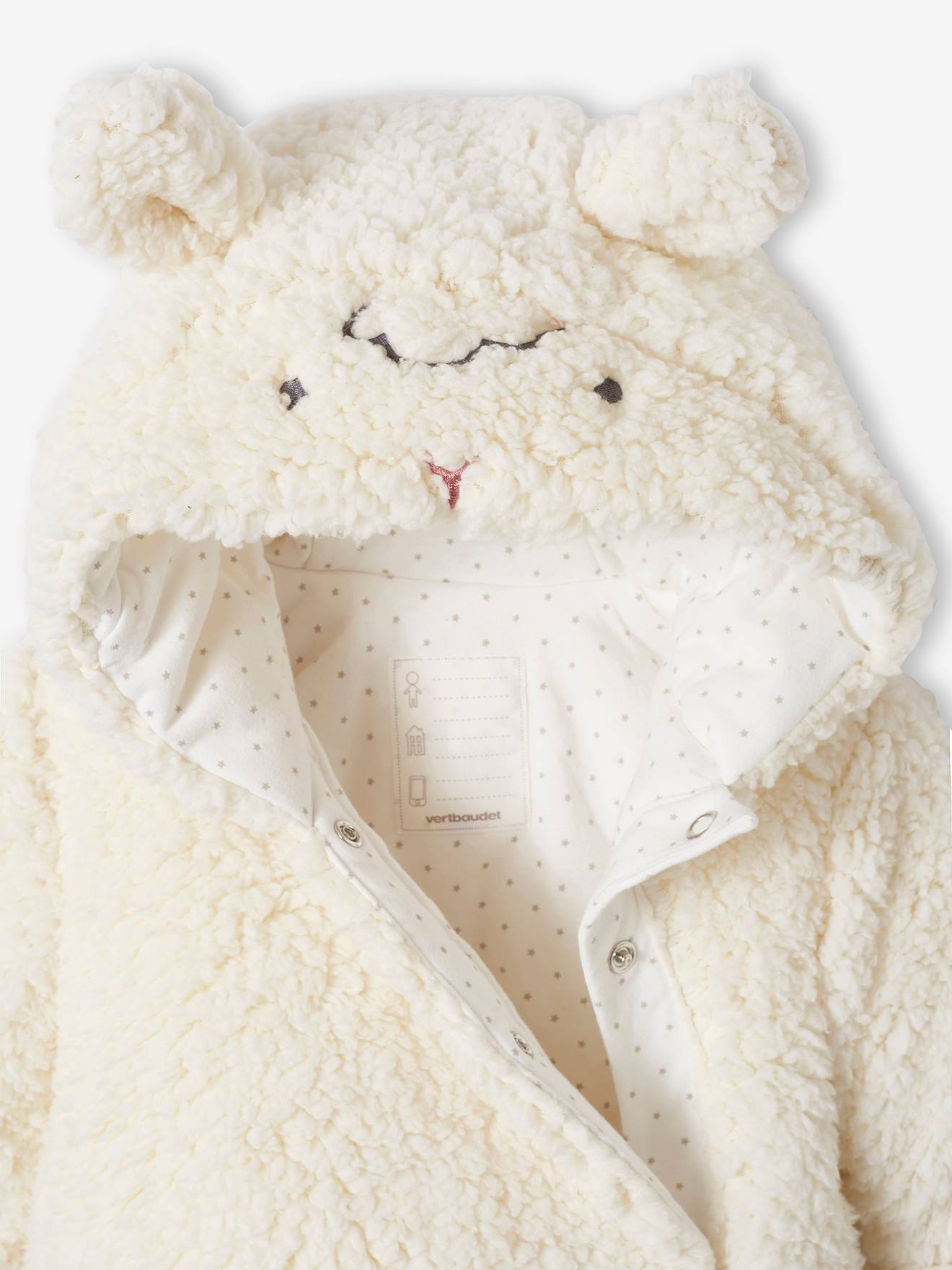 Combipilote "mouton" bébé en fausse fourrure écru (Vertbaudet) - Image 2