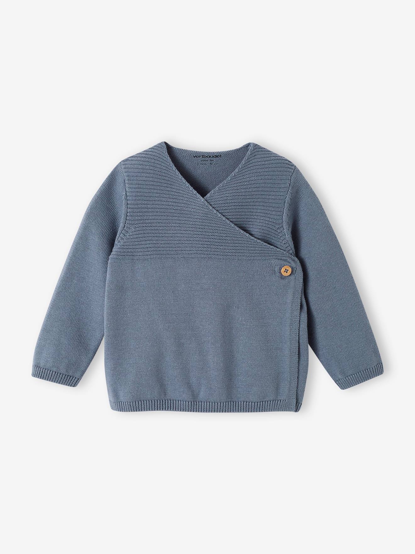 Brassire naissance fille en tricot bleu jean 15 €